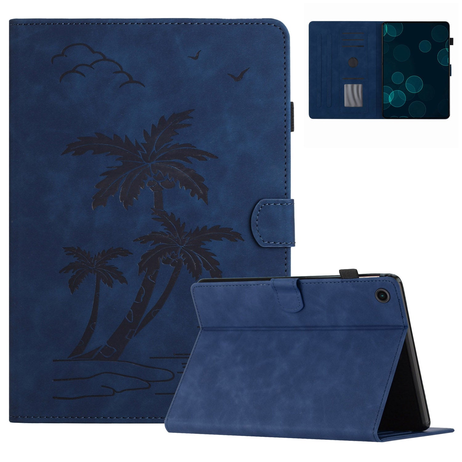 For Samsung Galaxy Tab A8 10.5 (2021) X200 / X205 / (2022) Card Holder Coconut Tree Imprinted Leather Tablet Cover For Samsung Galaxy Tab A8 10.5 (2021) X200 / X205 / (2022) Card Holder Coconut Tree Imprinted Leather Tablet Cover